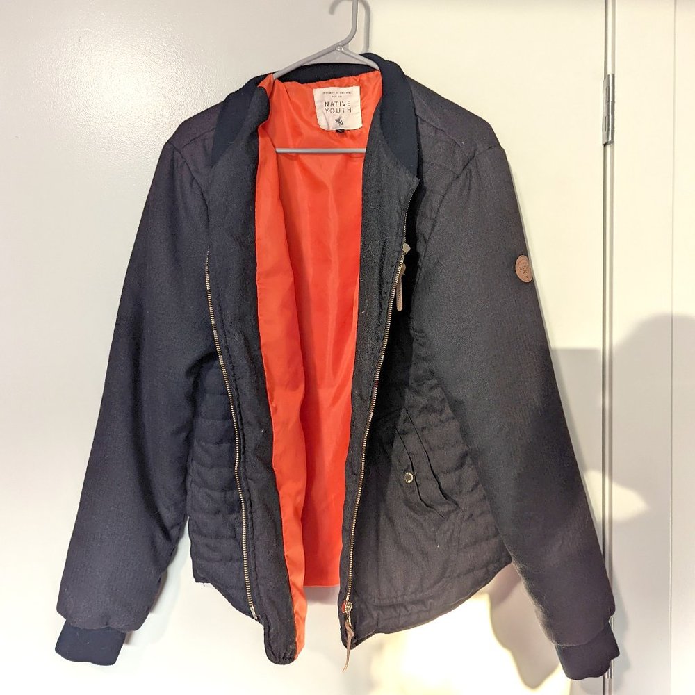 Native Youth Contrast Navy/Orange Bomber Jacket